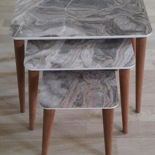 Kvadrat kamuk siv copy Set of tables "Nara"
